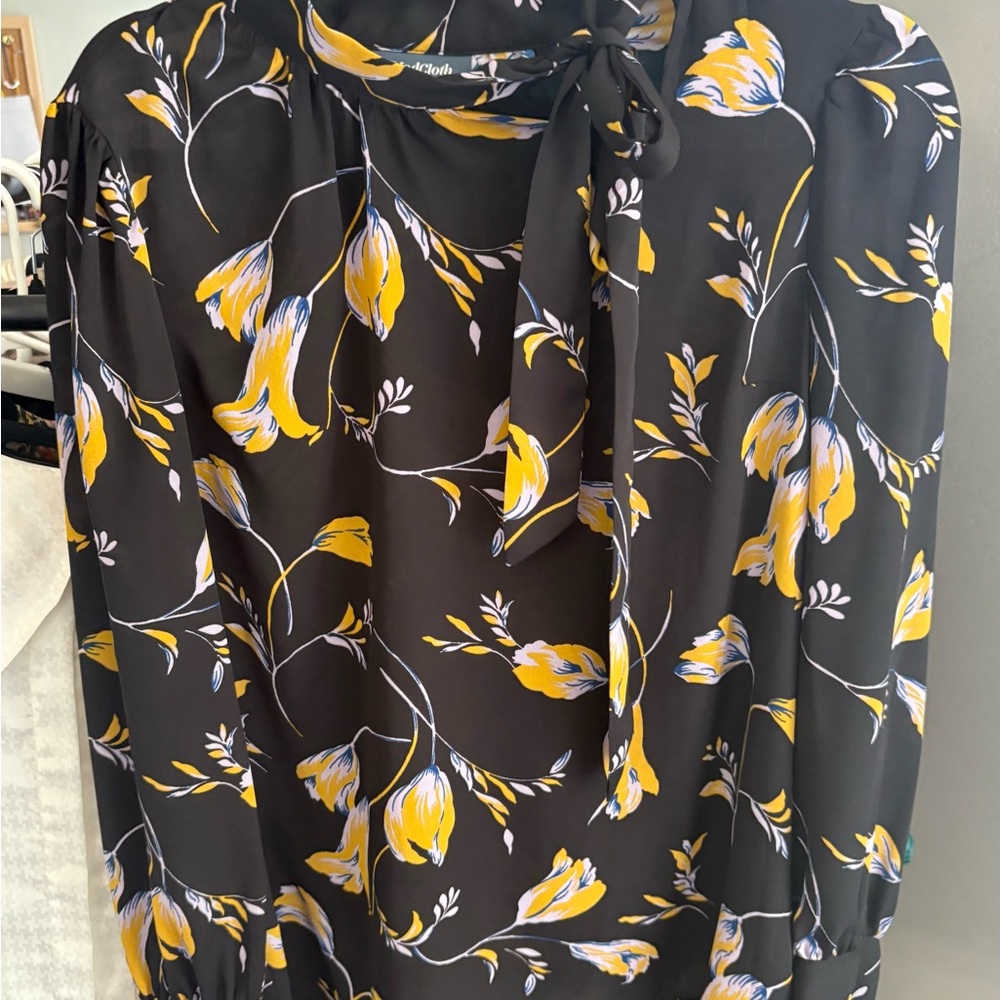 Modcloth Relaxed Yellow and Black Blouse